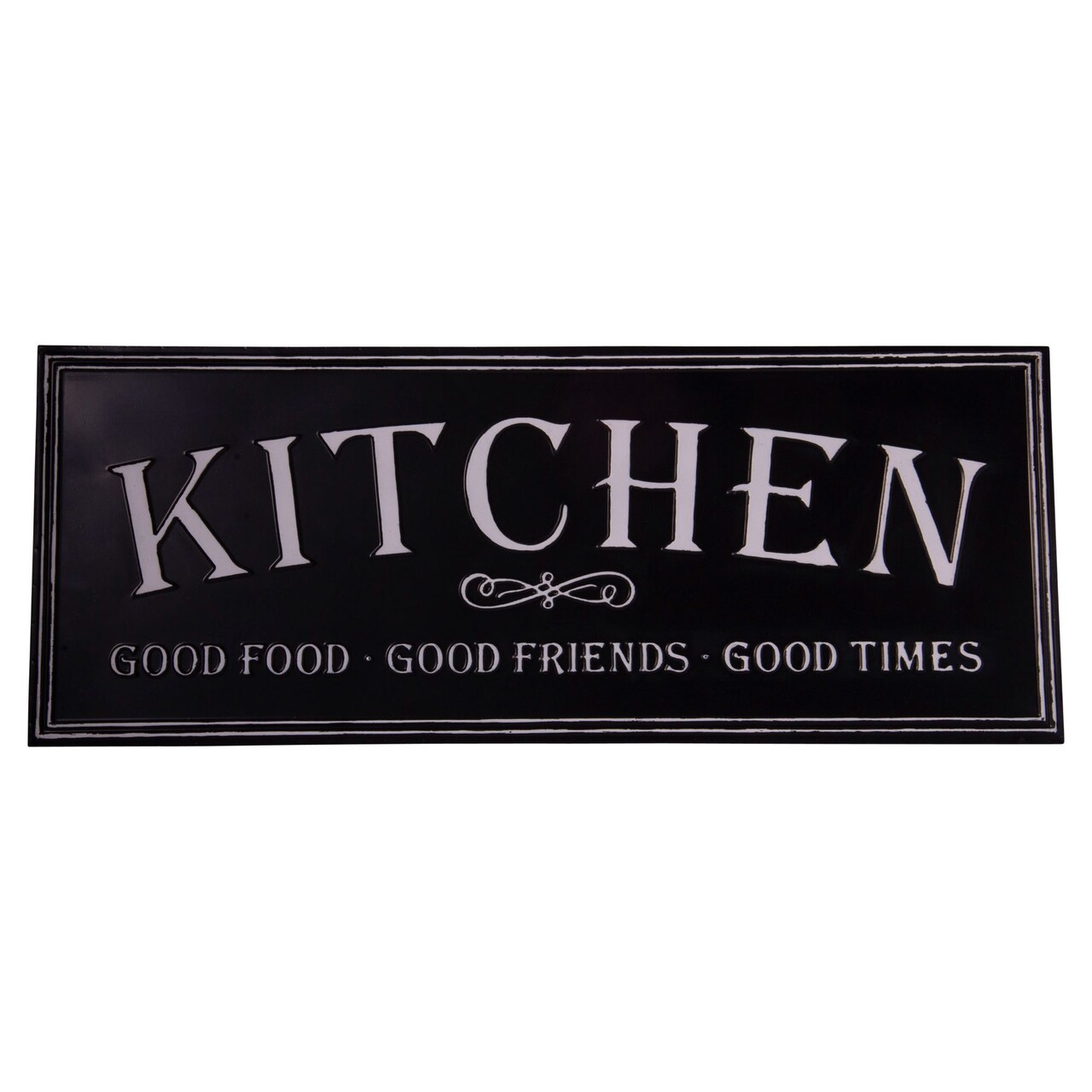 Creative Design 38" Black and White Antique Rectangular "Kitchen" Wall Sign